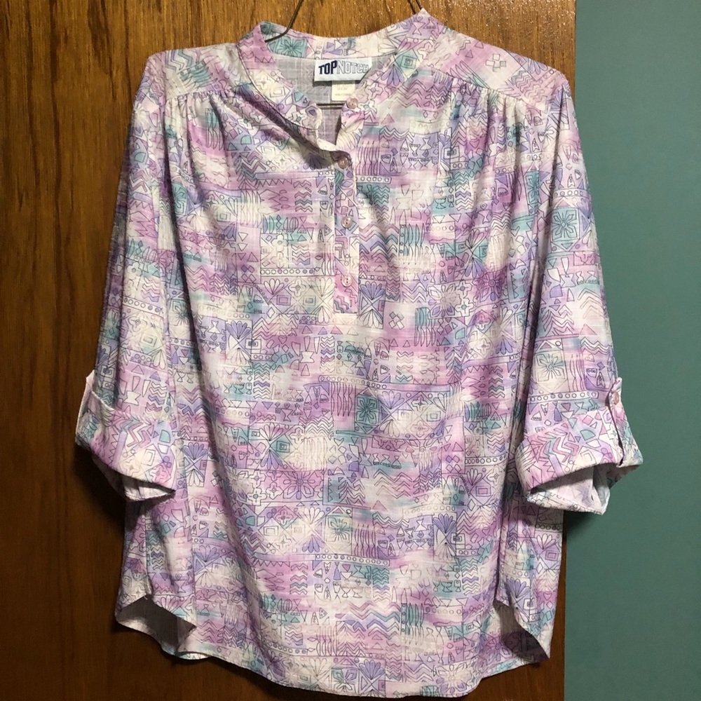 Lavender and pink blouse
